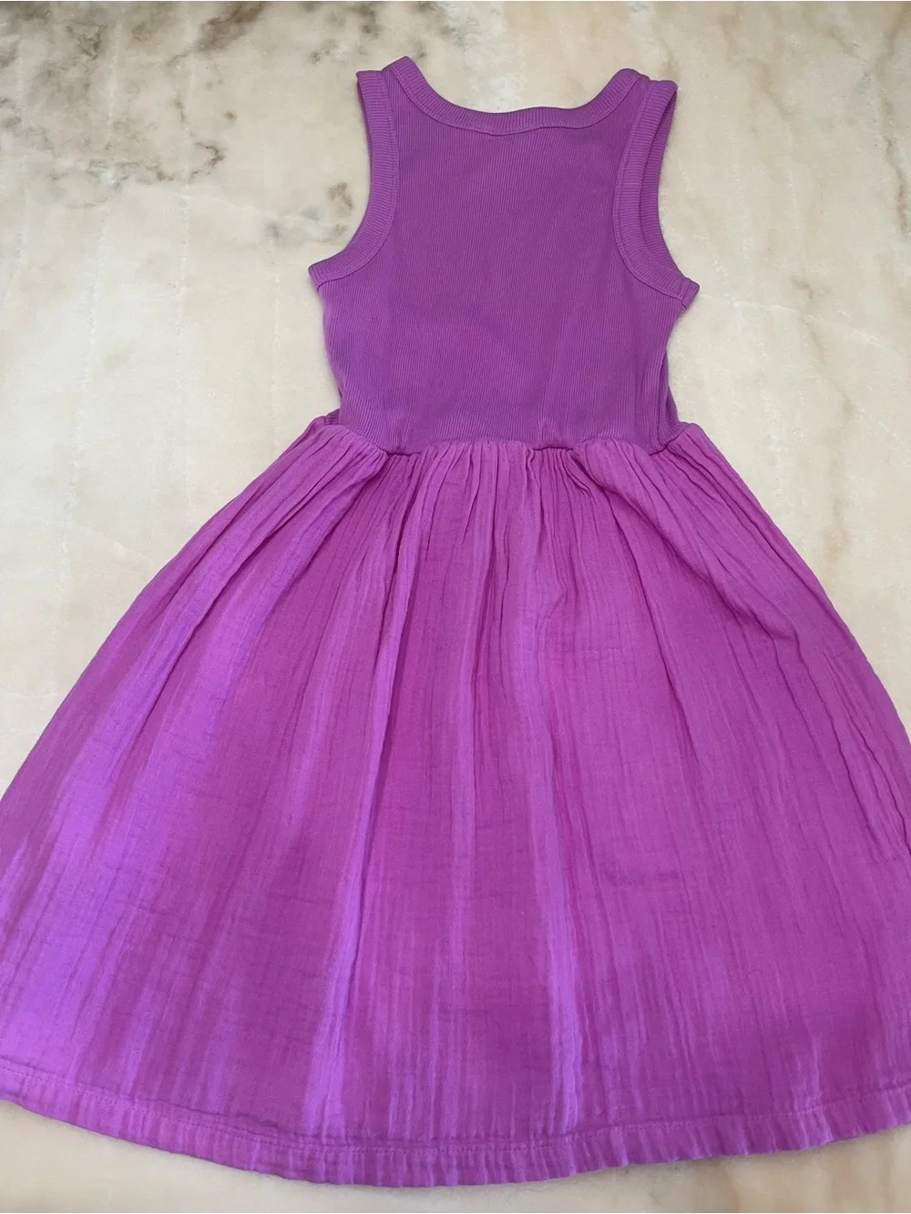 GAP Girls' Sleeveless Bright Purple Cotton Dress